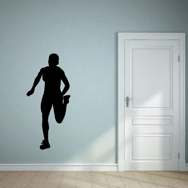Black runner silhouette wall decal