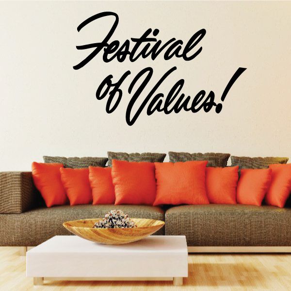Black Festival of Values vinyl wall decal lettering