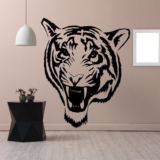 Image of Fierce Snarling Tiger Head Decal