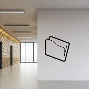 Vinyl file folder wall decal with bold black outline
