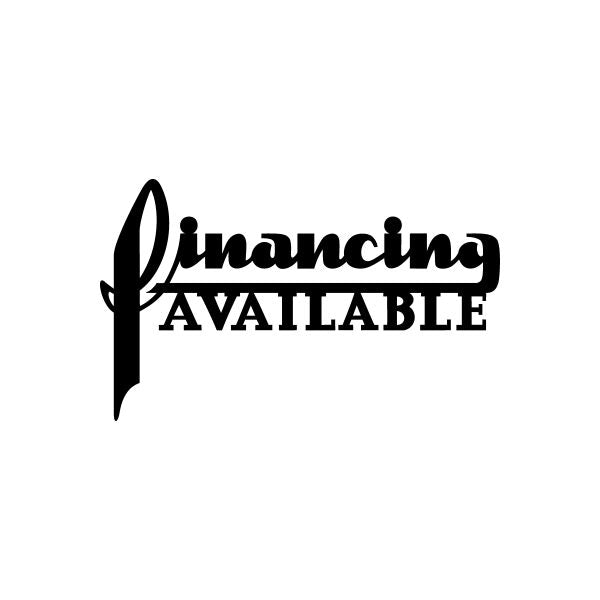 Financing Available text vinyl decal sticker, black lettering