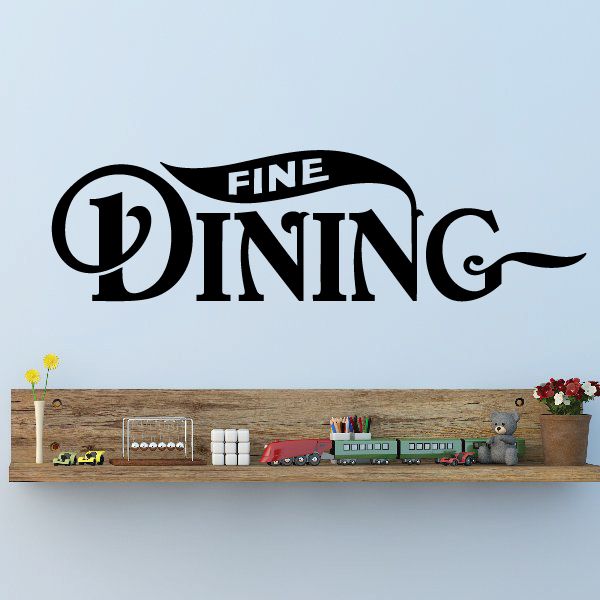 Image of Fine Dining Wall Decal - Vinyl Decal - Car Decal - Business Sign - MC545