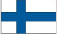 Finland flag sticker with blue Nordic cross on white background