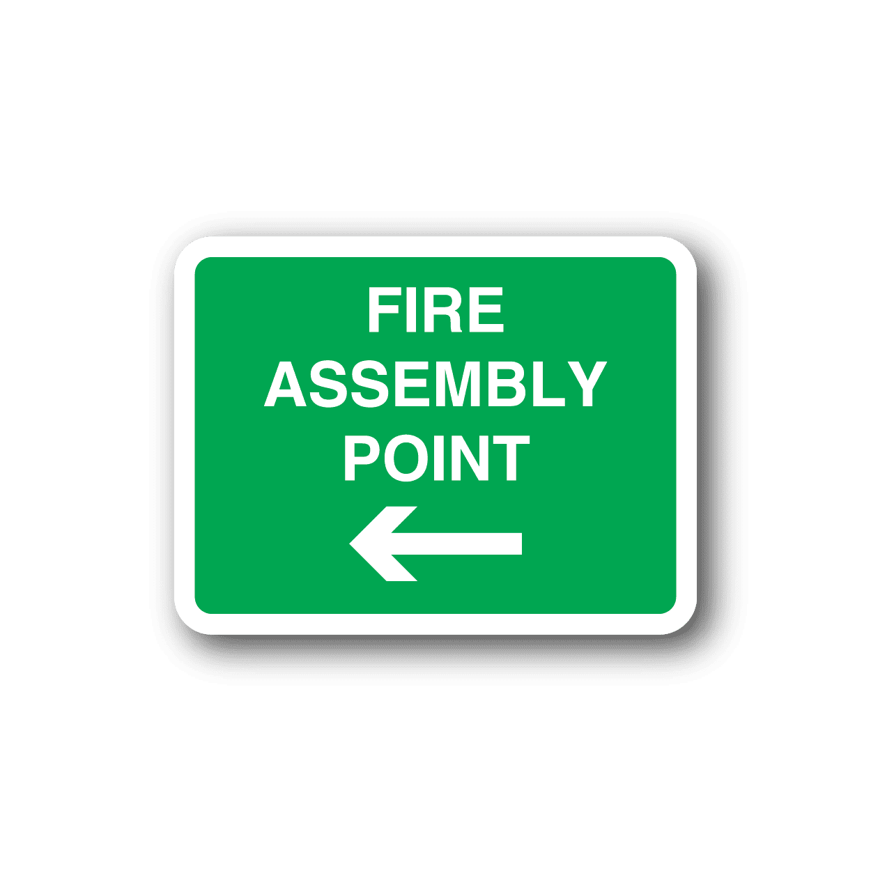 Image of Fire Assembly Point That Way Sticker