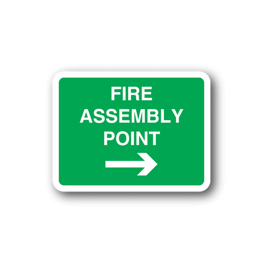 Image of Fire Assembly Point This way Sticker