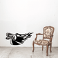 Black snake and fire flame decal with open mouth, graphic wall sticker