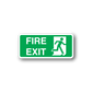 Fire exit door sticker, green rectangle with white FIRE EXIT text and exit arrow