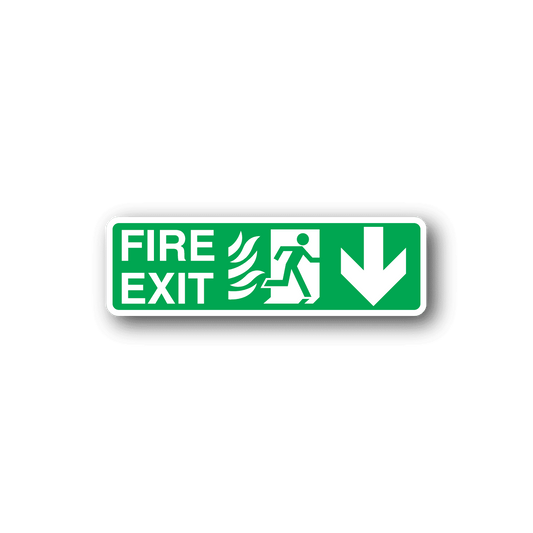 Image of Fire Exit Down Sticker