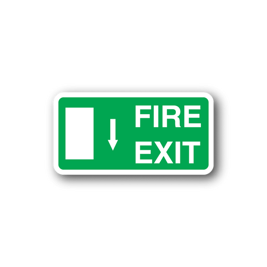 Image of Fire Exit Down Sticker