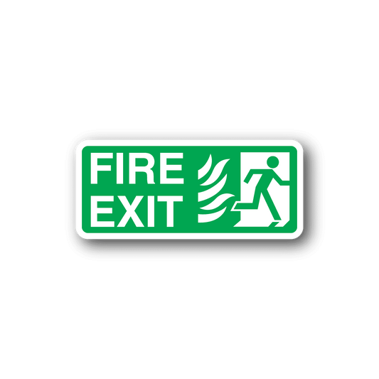 Image of Fire Exit Flaming Sticker