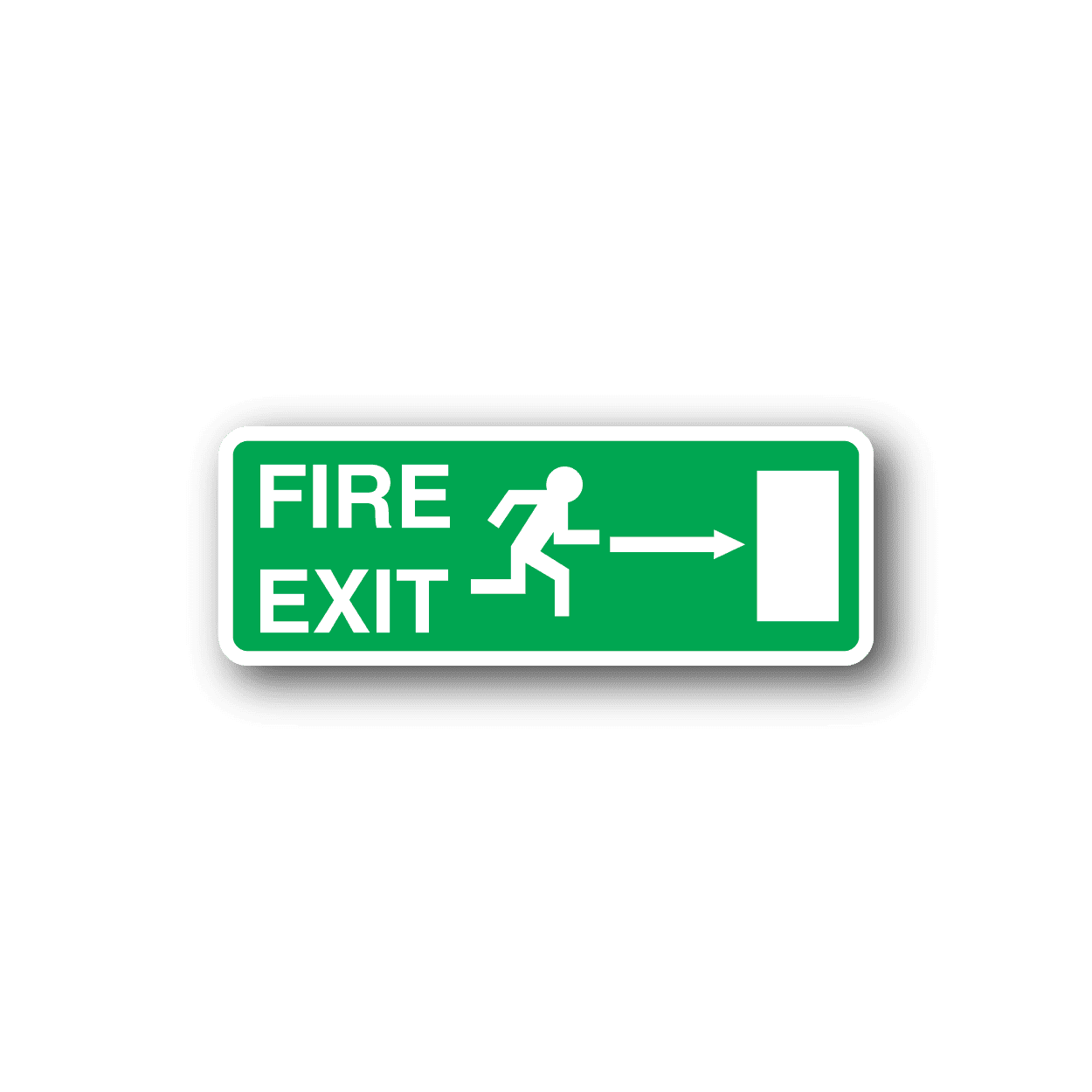 Image of Fire Exit Green and White Sticker