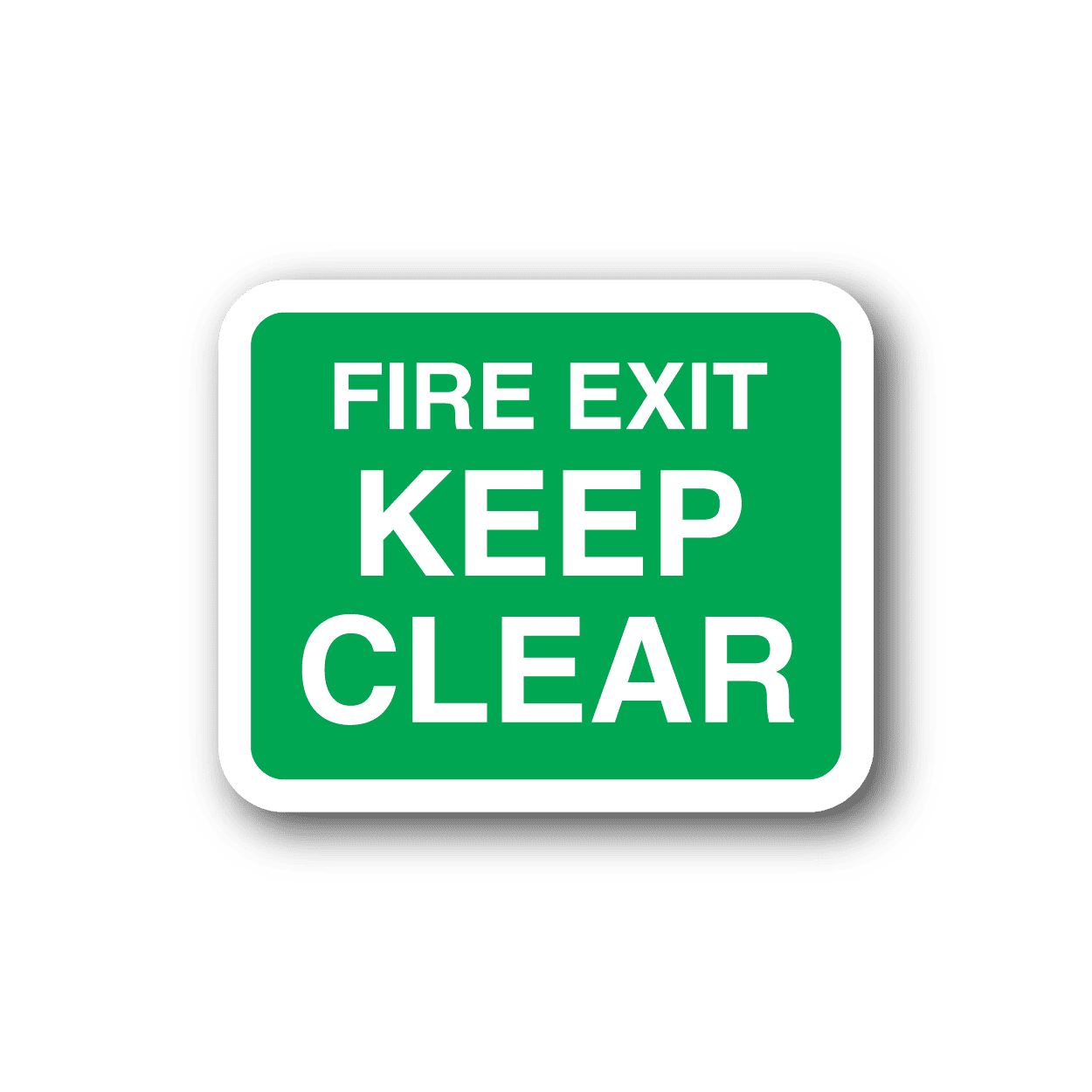 Image of Fire Exit Keep Clear Green Sticker