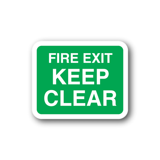 Image of Fire Exit Keep Clear Green Sticker