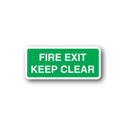 Image of Fire Exit Keep Clear Sticker