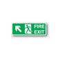 Green fire exit sticker with running figure, arrow, and white FIRE EXIT text