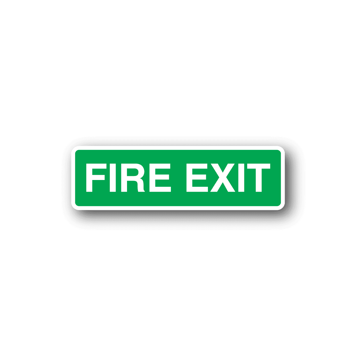 Image of Fire Exit Rectangle Sticker