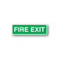 Fire exit rectangle sticker with green background and white FIRE EXIT text