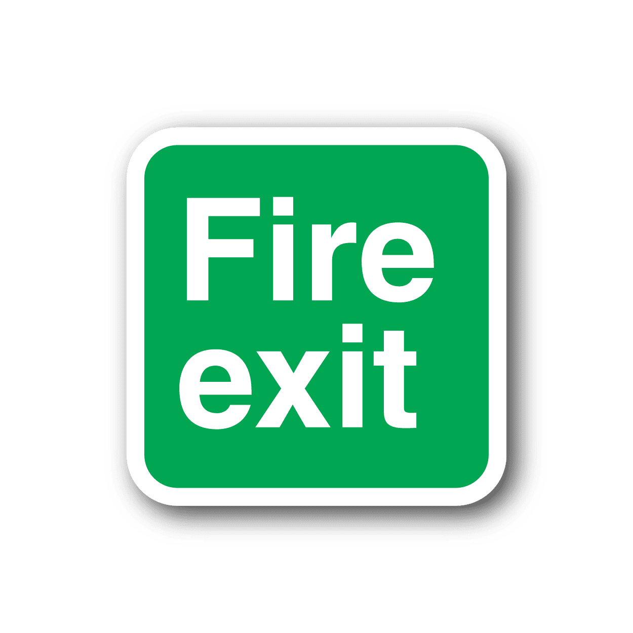 Image of Fire Exit Square Sticker