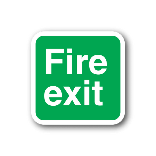 Image of Fire Exit Square Sticker