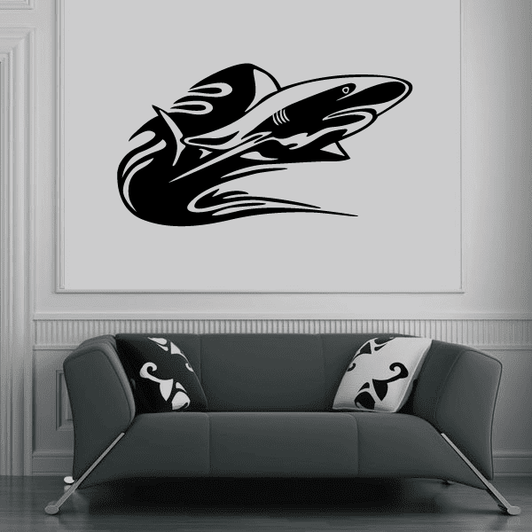 Image of Fire Splash Shark Decal