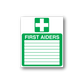 First aiders sticker with green cross and 'FIRST AIDERS' label