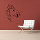 Black flame-maned horse head wall decal