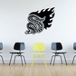 Snake and flame trail decal sticker, black graphic outline