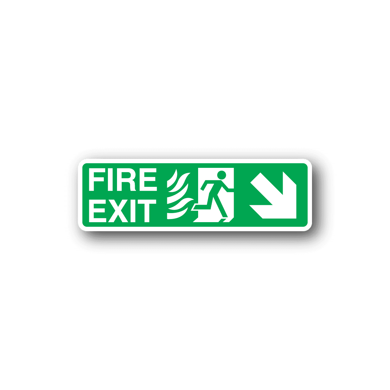 Image of Flaming Fire Exit Down Sticker