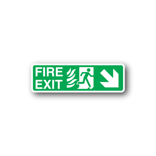 Image of Flaming Fire Exit Down Sticker