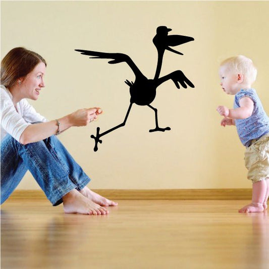 Image of Flapping Stork with Hat Decal