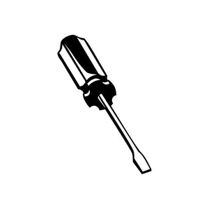 Flat-head screwdriver vinyl decal sticker in black