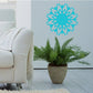 Turquoise snowflake wall decal with detailed branching pattern