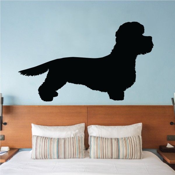 Black Dandie Dinmont terrier silhouette wall decal