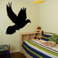 Black pigeon wall decal with wings spread