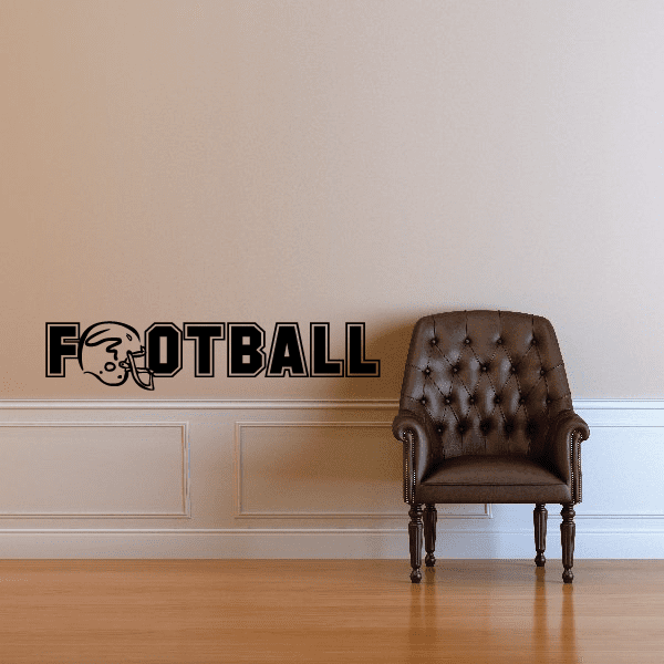 Football wall decal with helmet outline and bold FOOTBALL word lettering