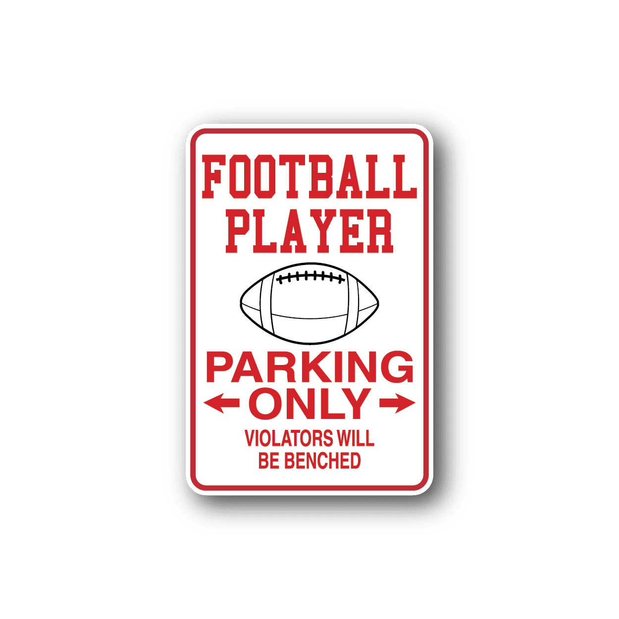 Image of Football Player Parking only Sticker