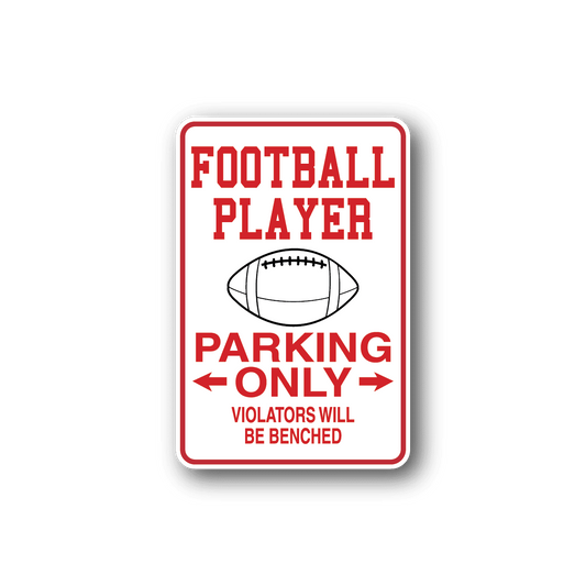 Image of Football Player Parking only Sticker