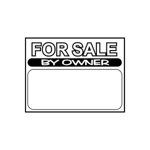 Rectangular For Sale by Owner vinyl decal sticker with blank center