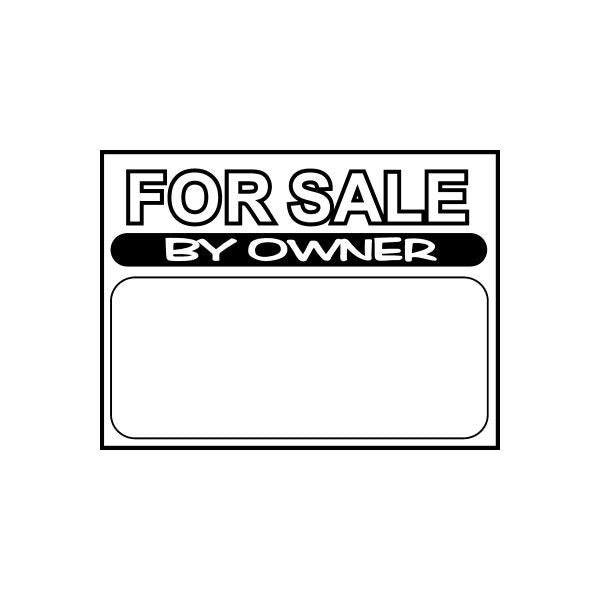 Rectangular For Sale by Owner vinyl decal sticker with blank center