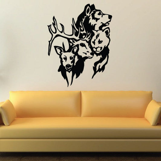 Image of Forest Animals Elf Deer Cougar Bear Decal