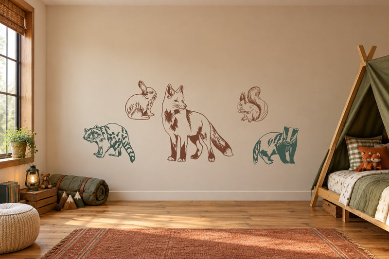 Fox & Forest Friends Wall Decal Kit