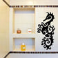 Black ornamental seahorse wall decal with swirling scroll details