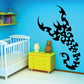 Scorpion wall decal with black fractal swirl design