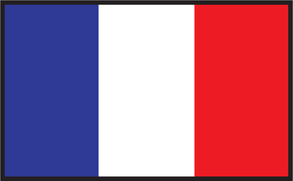 France flag sticker with vertical blue-white-red stripes