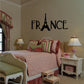 France wall decal with FRANCE lettering and Eiffel Tower silhouette