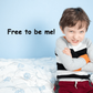 Wall decal with Free to be me black lettering