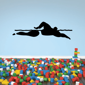 Black freestyle swimmer decal silhouette