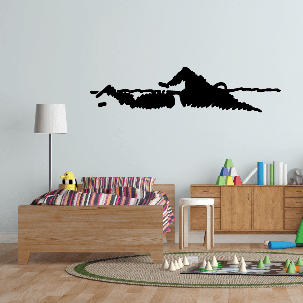 Image of Freestyle Swimmer Illustration Decal