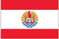 French Polynesia flag sticker, rectangular red-white-red stripes with central crest