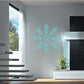 Turquoise frost snowflake wall decal with multiple layered flakes